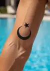 Geçici Türk Bayrağı - Ayyıldız Dövme Tattoo