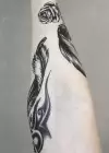 Geçici Tüy Ve Gül Figürlü Dövme Tattoo