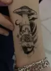 Geçici Uzay Mekiği Figürlü Mini Dövme Tattoo