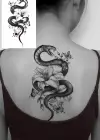 Geçici Yılan Ve Çiçek Figürlü Dövme Tattoo
