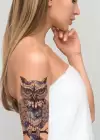 Gerçekçi Geçici Baykuş Dövme Tattoo