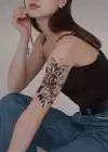 Gezegen Kelebek ve Çiçek Geçici Dövme Tattoo