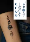 Gezegen Ve Ay Figürlü 12 Saat Sonra Kararan Geçici Dövme Tattoo