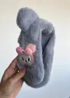 Gri Renk Ayıcık Figürlü Çocuk Peluş Kulaklık
