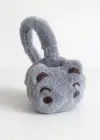 Gri Renk Ayıcık Figürlü Peluş Kulaklık
