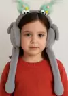 Gri Renk Canavar Figürlü Kulakları Oynayan Peluş Kulaklık