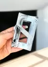 Gri Renk Mermer Desenli Taş Detaylı Kemik Mandal Toka