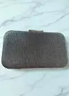 Gri Renk Simli Abiye Portföy Çanta