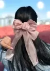 Gül Kurusu Renk Gül Figürlü Kurdele Pens Toka