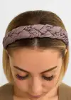 Gül Kurusu Renk Örgü Detaylı Taç