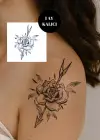 Gül Ve Ok Figürlü 12 Saat Sonra Kararan Geçici Mini Dövme Tattoo