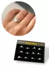 Gümüş Renk 12li Taş Detaylı Yüzük Set