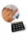 Gümüş Renk 12li Taş Detaylı Yüzük Set