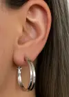 Gümüş Renk 20MM Halka Küpe (Çift)