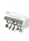 Gümüş Renk 6lı Çelik Küpe Set