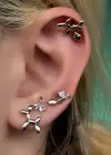 Gümüş Renk 6lı Karışık Figürlü Küpe Set