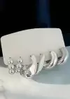 Gümüş Renk 6lı Küpe Set