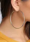 Gümüş Renk 70MM Çelik Halka Küpe (Çift)