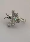 Gümüş Renk Arı Detaylı Taşlı Ear Cuff Küpe (Tek)