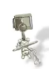 Gümüş Renk Astronot Figürlü Çelik Nomination Charm (Tek)