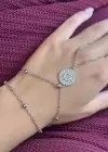 Gümüş Renk Ay Ve Yıldız Figürlü Taş Detaylı Çelik Şahmeran