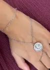 Gümüş Renk Ay Ve Yıldız Figürlü Taş Detaylı Çelik Şahmeran