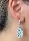 Gümüş Renk Ay Ve Yıldız Figürlü Taş Detaylı Küpe (Çift)