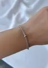 Gümüş Renk Ayarlanabilir Çelik Bileklik
