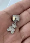 Gümüş Renk Ayıcık Figürlü Taş Detaylı Çelik Nomination Charm (Tek)