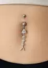 Gümüş Renk Balıık Kılçığı Figürlü Cerrahi Çelik Göbek Piercing