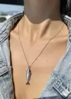 Gümüş Renk Balık Figürlü Çelik Kolye