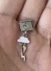 Gümüş Renk Bulut Ve Şimşek Figürlü Çelik Nomination Charm (Tek)