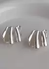 Gümüş Renk Burgu Detaylı Çelik Küpe (Çift)