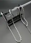 Gümüş Renk Burgu Detaylı Erkek Zincir Çelik Kolye (60cm)