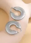 Gümüş Renk Çelik Halka Küpe (Çift)