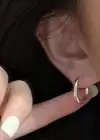Gümüş Renk Çelik Halka Küpe (Çift)