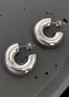 Gümüş Renk Çelik Halka Küpe (Çift)