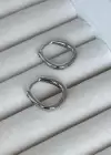 Gümüş Renk Çelik Halka Xupıng Küpe (Çift)