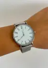 Gümüş Renk Çelik Kordonlu Kadın Saat