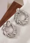 Gümüş Renk Çelik Küpe (Çift)
