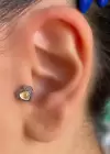 Gümüş Renk Cerrahi Çelik Kalp Figürlü Tragus/Kıkırdak Küpe/Piercing (Tek)