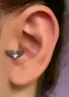 Gümüş Renk Cerrahi Çelik Kanat Figürlü Tragus/Kıkırdak Küpe/Piercing (Tek)