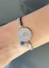 Gümüş Renk Çeyrek Figürlü Çelik Bileklik