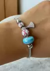 Gümüş Renk Charmlı Çelik Xupıng VİP Bileklik