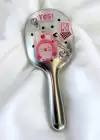Gümüş Renk Charmlı Saç Tarama Fırçası/ Tarak