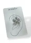 Gümüş Renk Çiçek Figürlü 14K Altın Kaplama TX Ear Cuff (Tek)