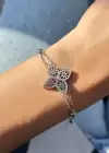 Gümüş Renk Çiçek Figürlü Çelik Bileklik