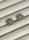 Gümüş Renk Çiçek Figürlü Taş Detaylı Çelik Xuping Küpe (Çift)