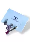 Gümüş Renk Çiçek Figürlü Taş Detaylı VİP 3lü YSX Küpe Set