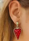 Gümüş Renk Çilek Figürlü Küpe (Çift)